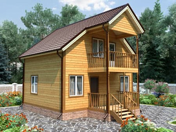 Дом Частный проект из бруса <span></span> "Ярославль" 7 на 8