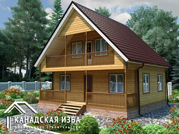 Дом Проект из бруса <span></span> "Валдай" 7.5 на 8